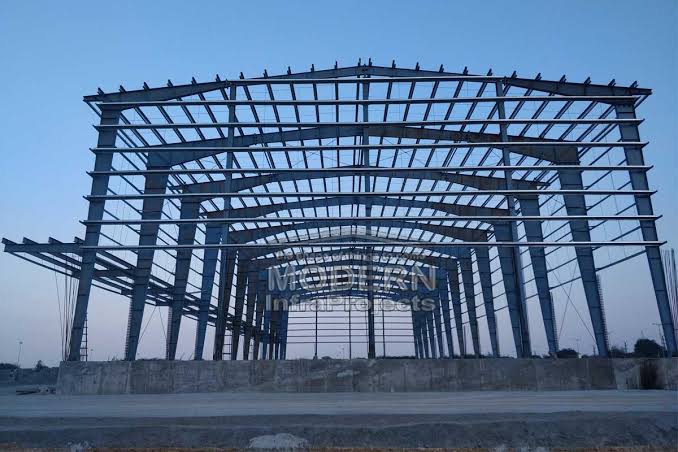 Construction worker on industrial site